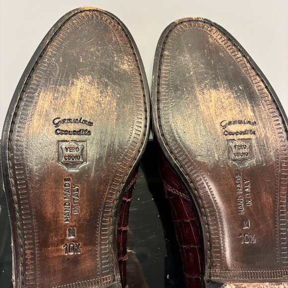 Bruno Magli Genuine Burgundy Crocodile Tassel Loafers – Men’s 10.5M main image 6